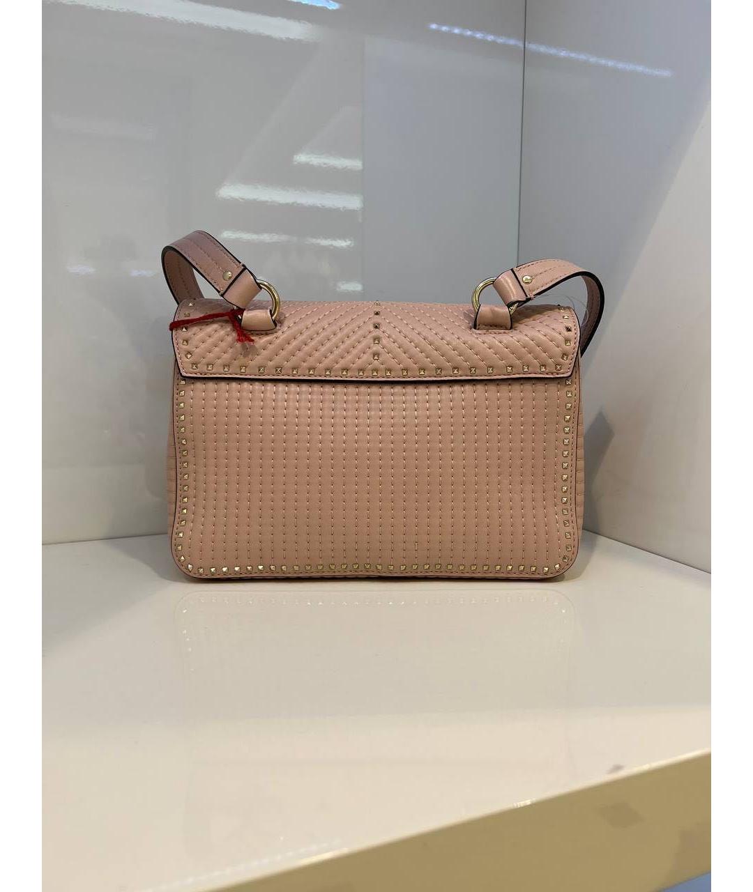 VALENTINO Розовая кожаная сумка через плечо, фото 3