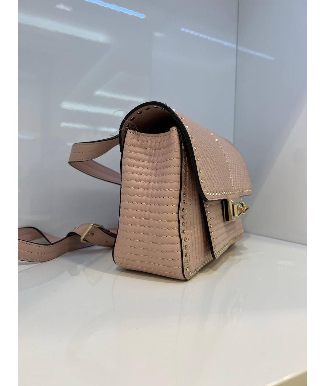 VALENTINO Розовая кожаная сумка через плечо, фото 2