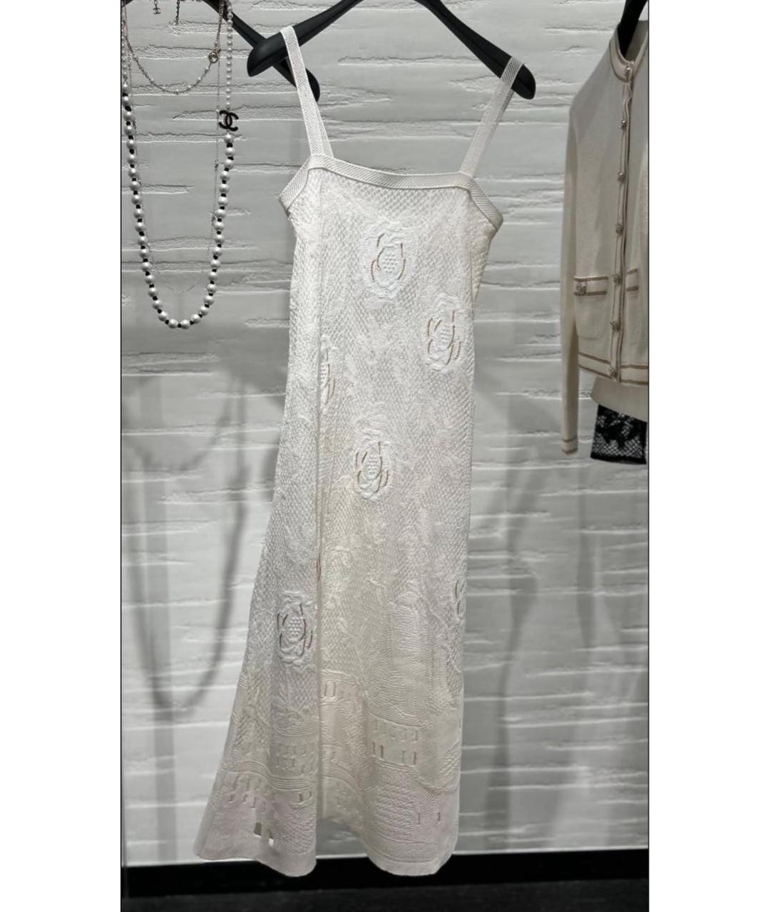 CHANEL Белое хлопковое повседневное платье, фото 3