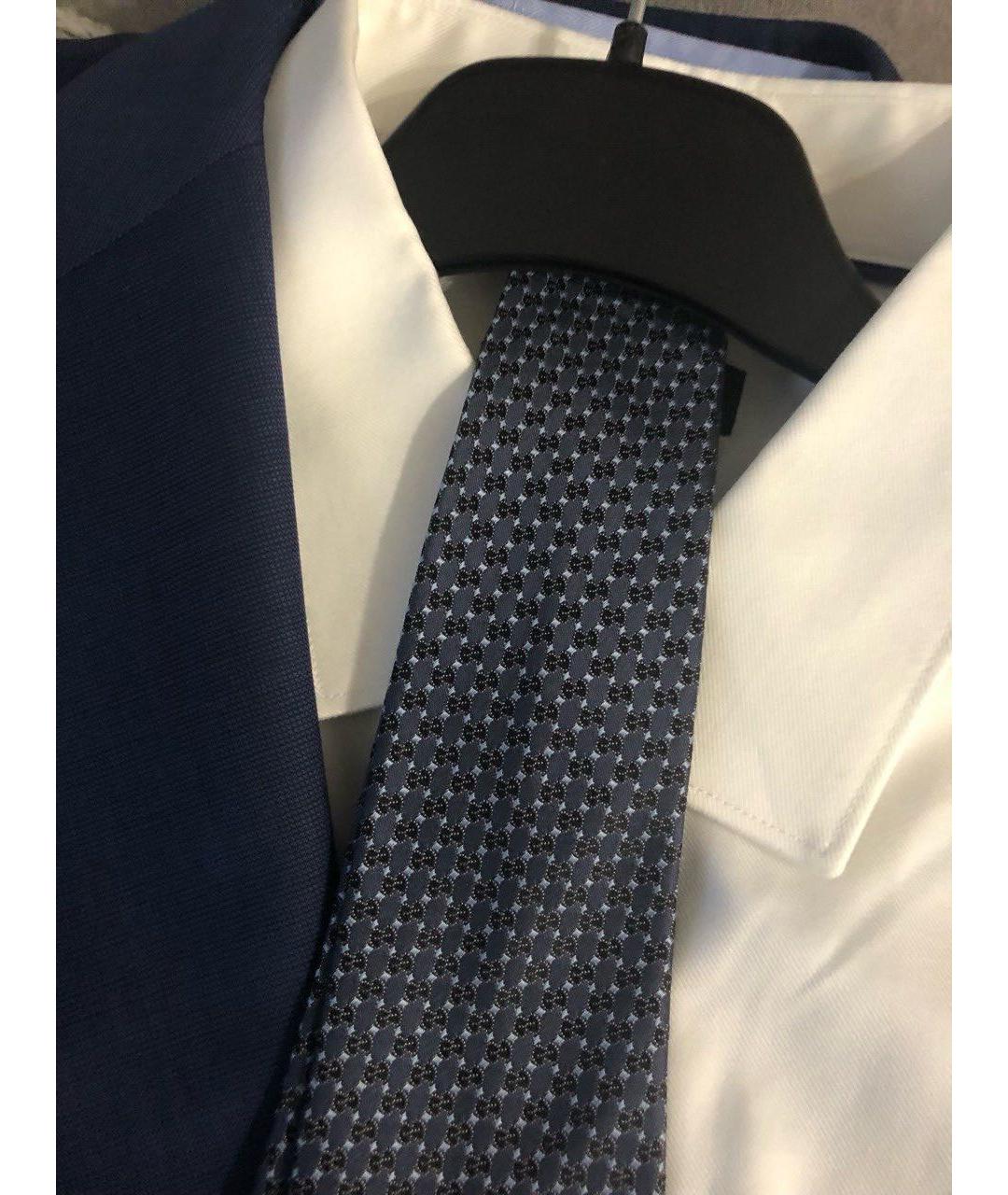 GUCCI Темно-синий тканевый галстук, фото 4