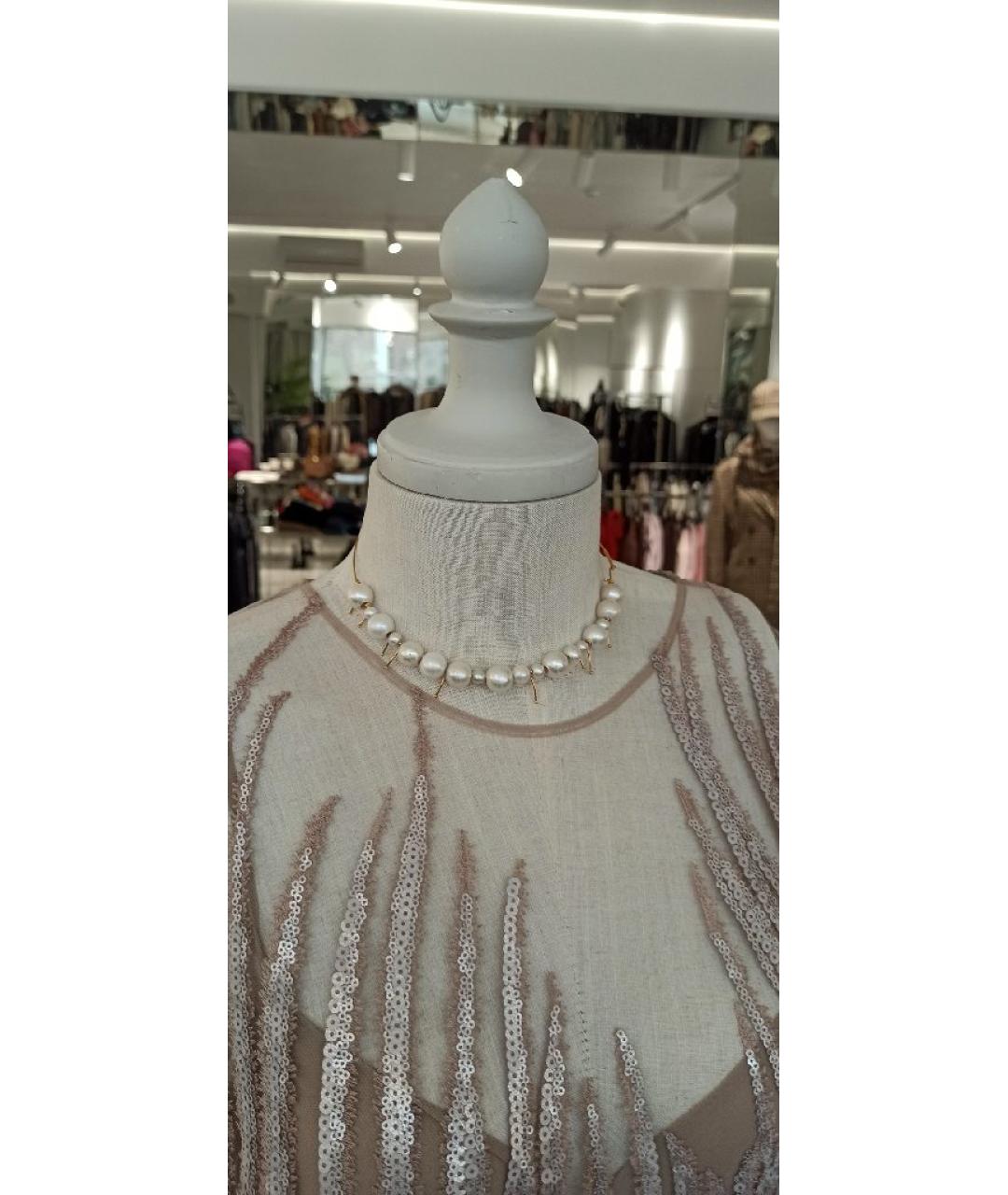 JIL SANDER Белый металлический чокер, фото 7