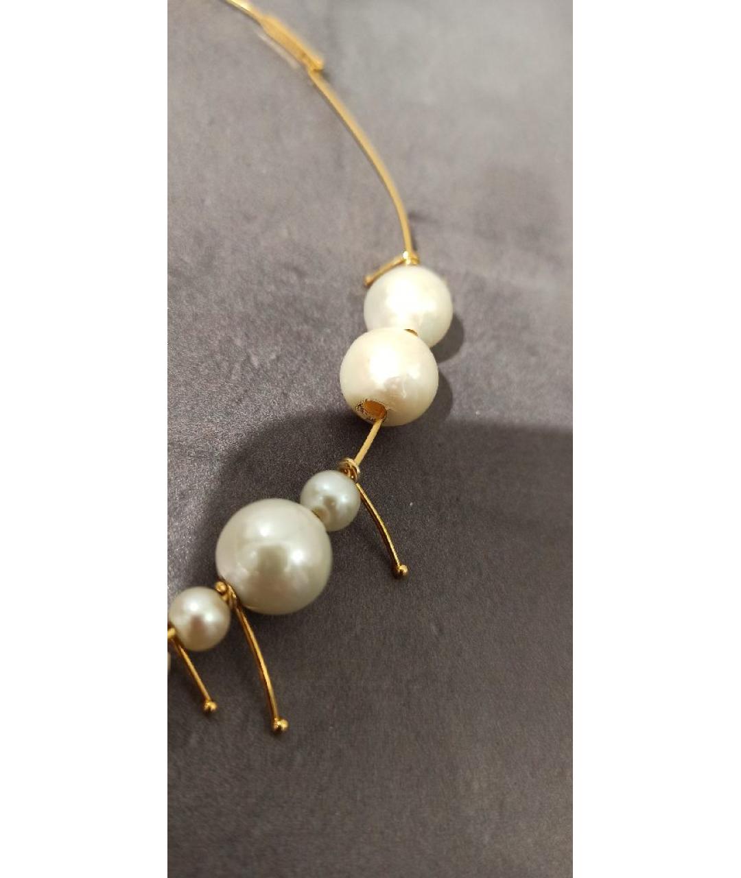 JIL SANDER Белый металлический чокер, фото 3