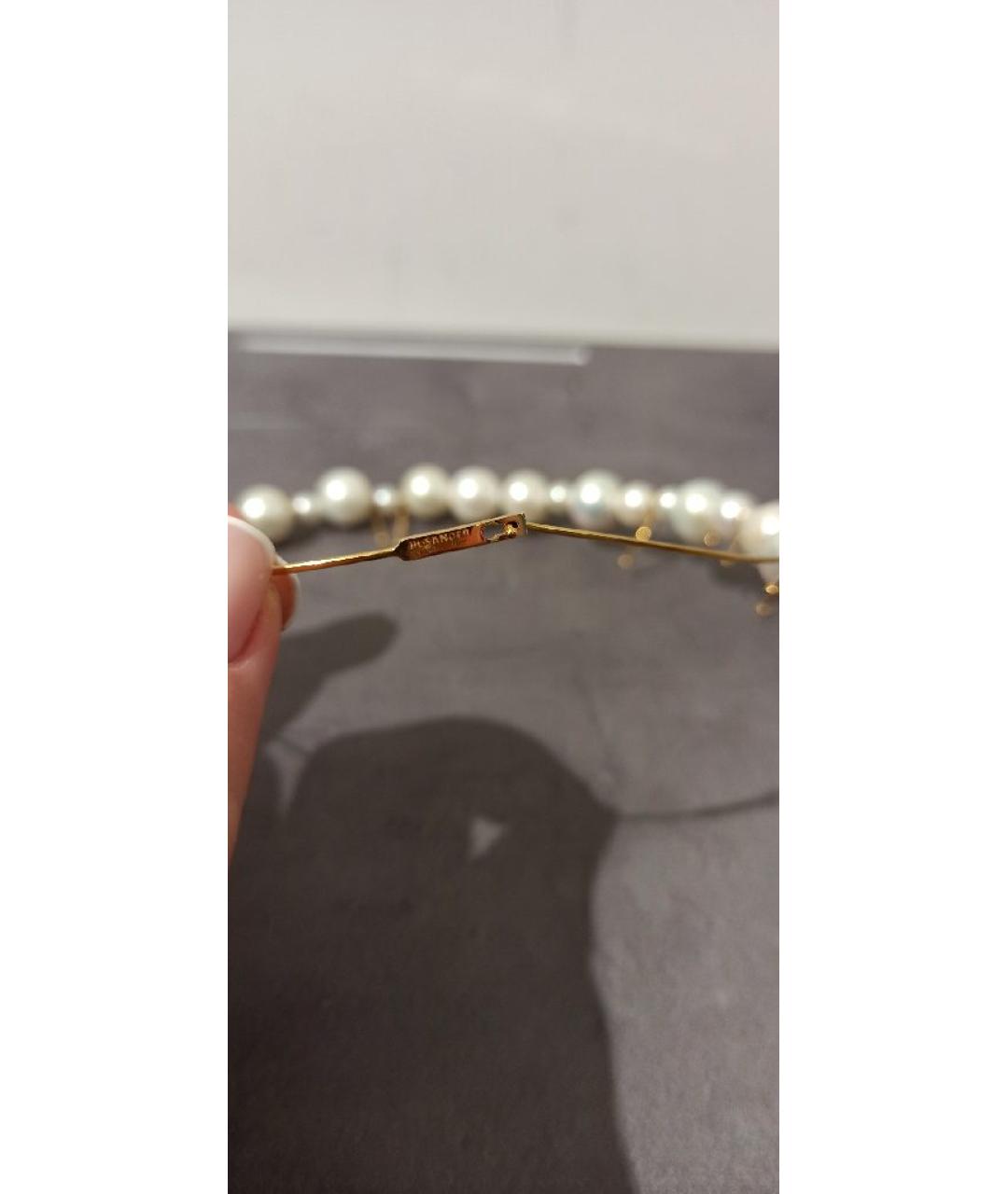 JIL SANDER Белый металлический чокер, фото 5