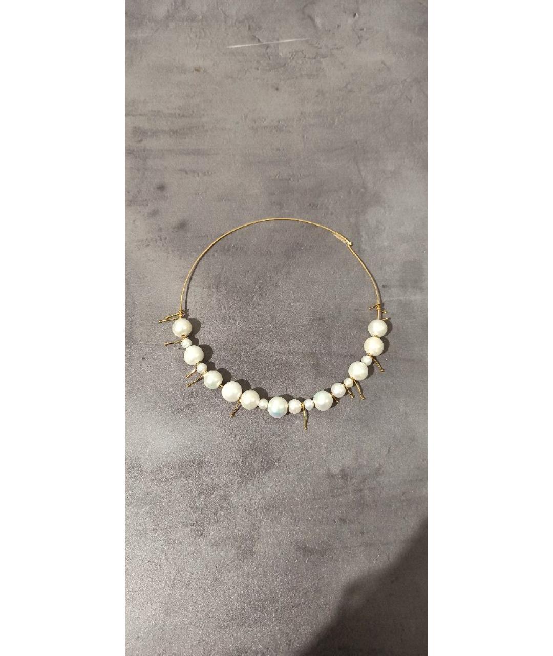 JIL SANDER Белый металлический чокер, фото 8