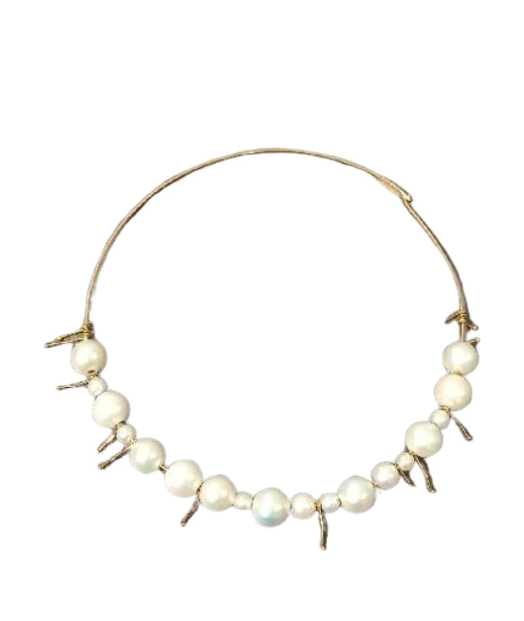 JIL SANDER Белый металлический чокер, фото 1