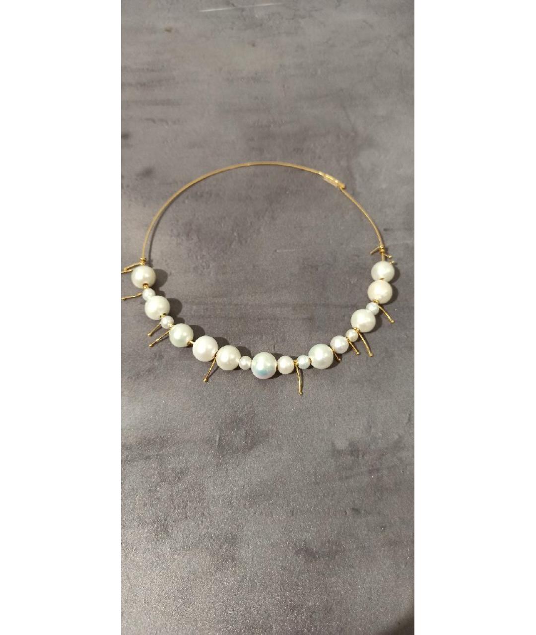 JIL SANDER Белый металлический чокер, фото 2