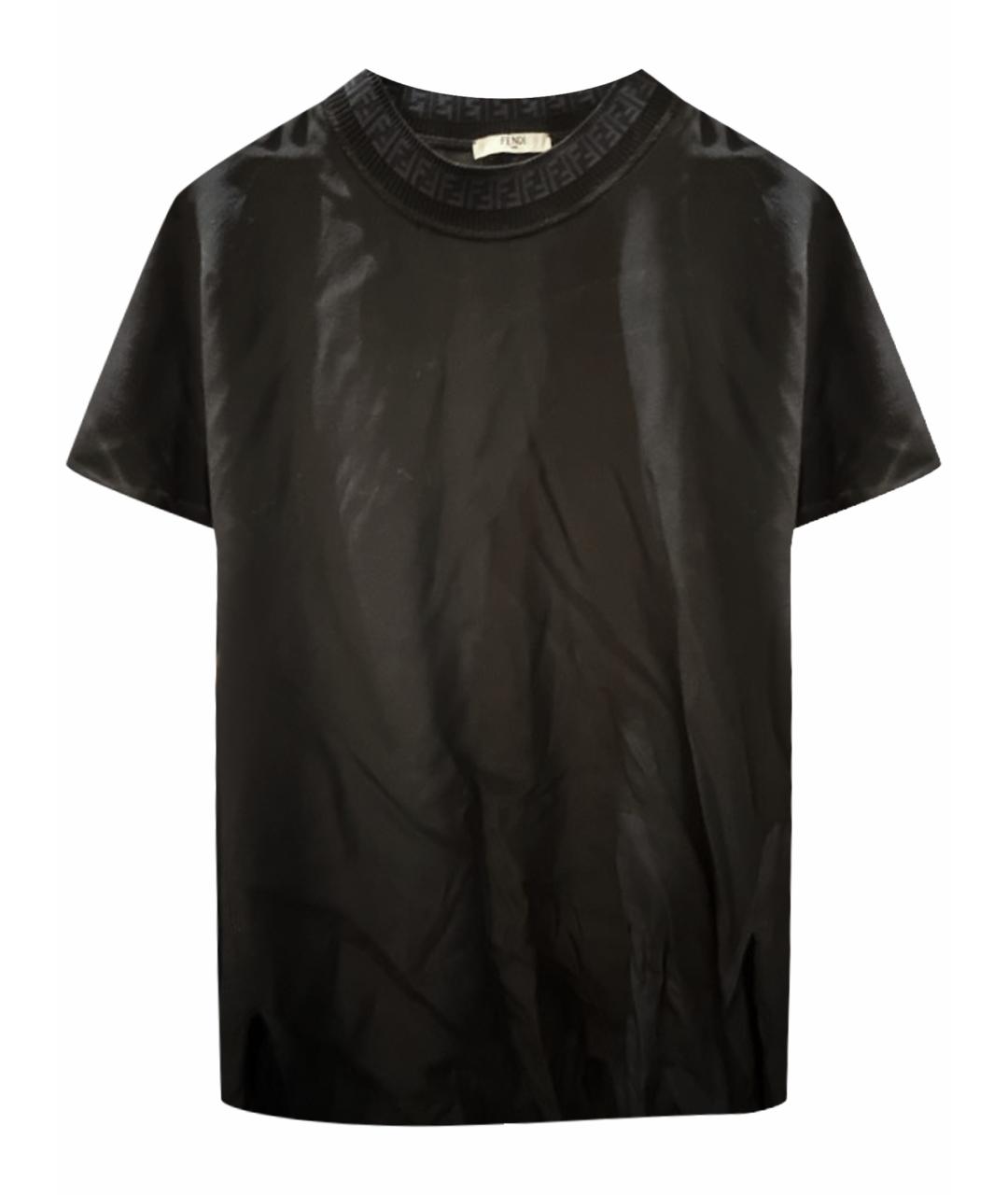 FENDI Черная шифоновая футболка, фото 1