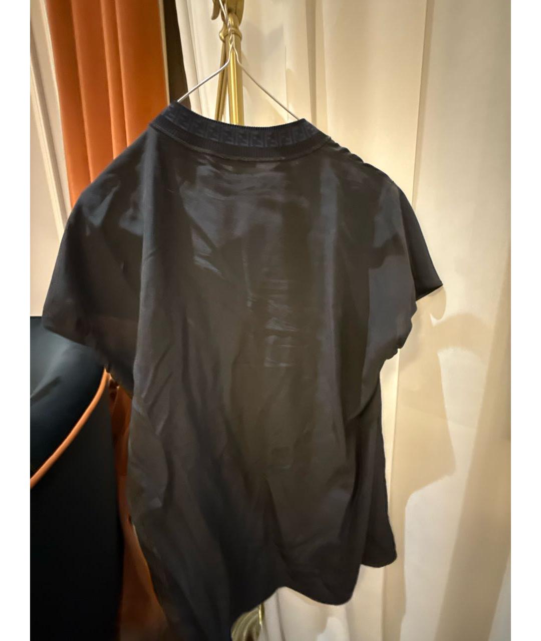 FENDI Черная шифоновая футболка, фото 2