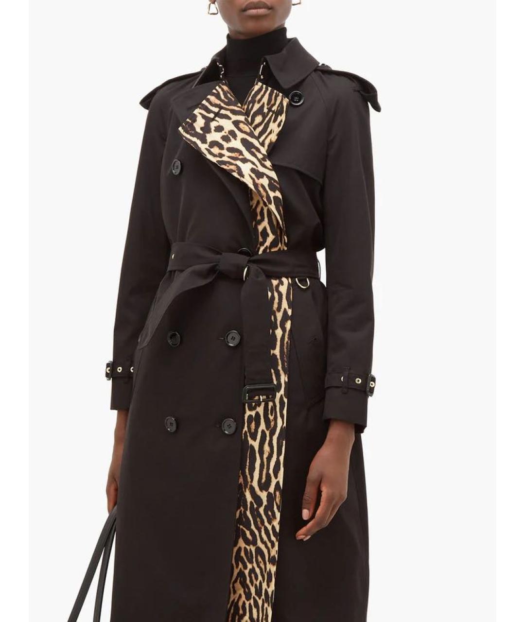 BURBERRY Черный хлопковый тренч/плащ, фото 3