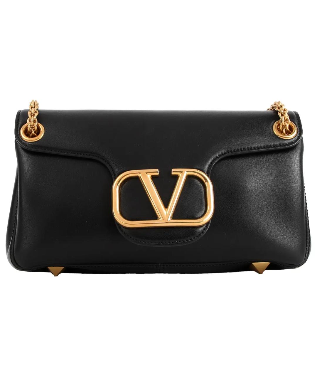 VALENTINO Черная кожаная сумка через плечо, фото 1