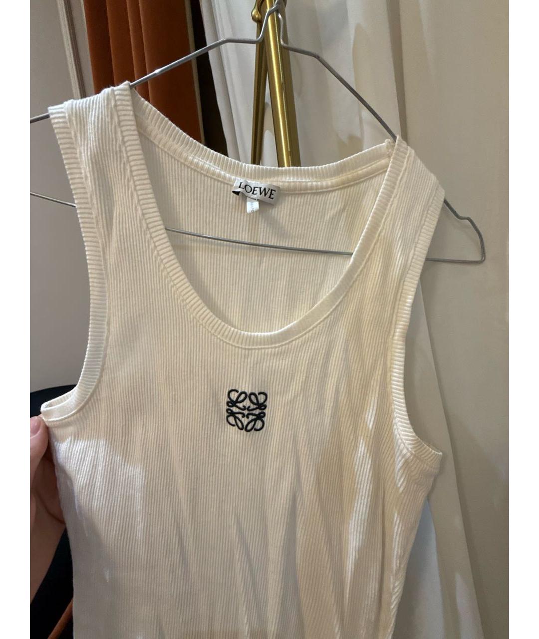 LOEWE Белая хлопковая майка, фото 3