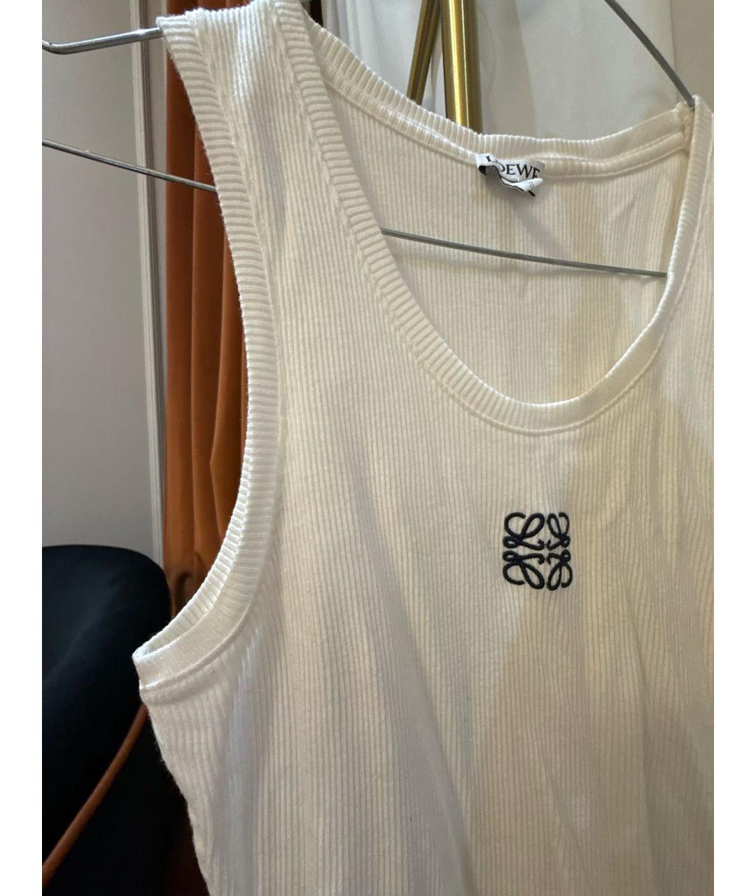 LOEWE Белая хлопковая майка, фото 4