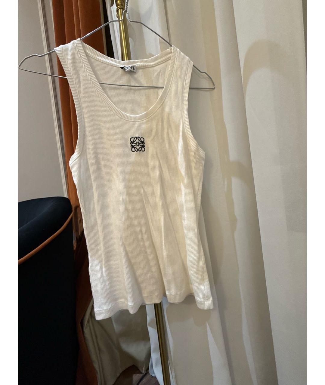 LOEWE Белая хлопковая майка, фото 5