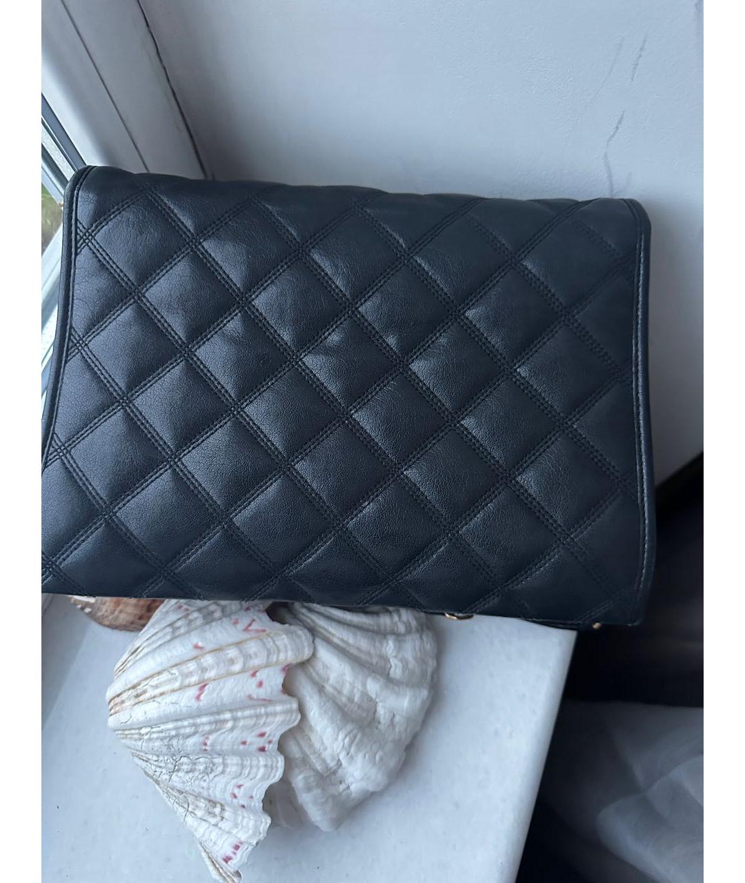 SAINT LAURENT Черная кожаная сумка через плечо, фото 2