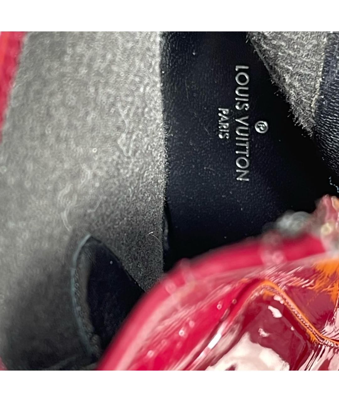 LOUIS VUITTON Бордовые ботильоны из лакированной кожи, фото 8