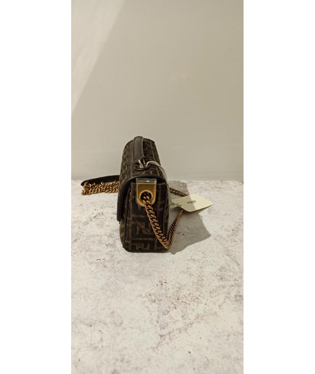 FENDI Коричневая тканевая сумка через плечо, фото 2