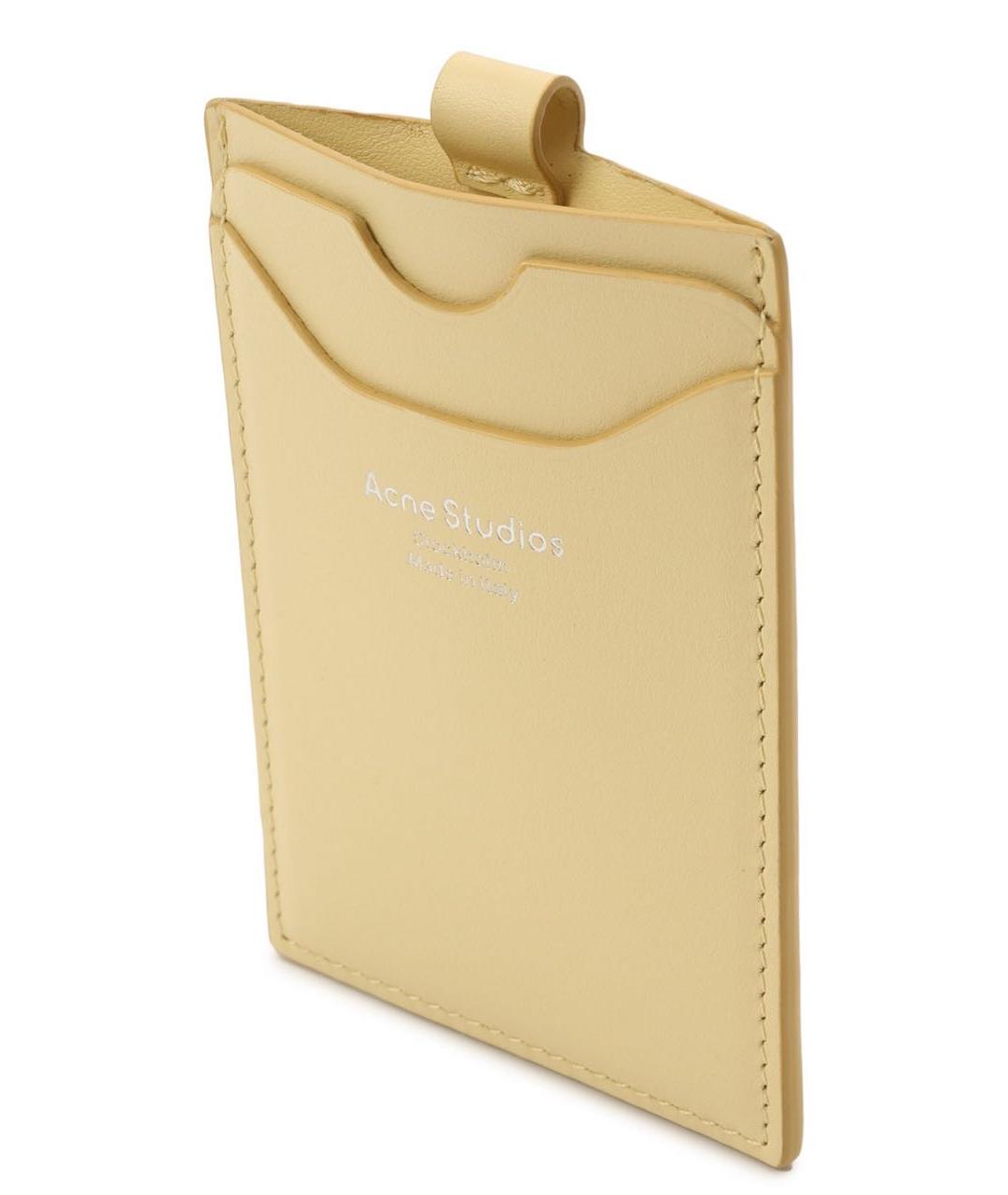 ACNE STUDIOS Желтый кожаный кардхолдер, фото 3