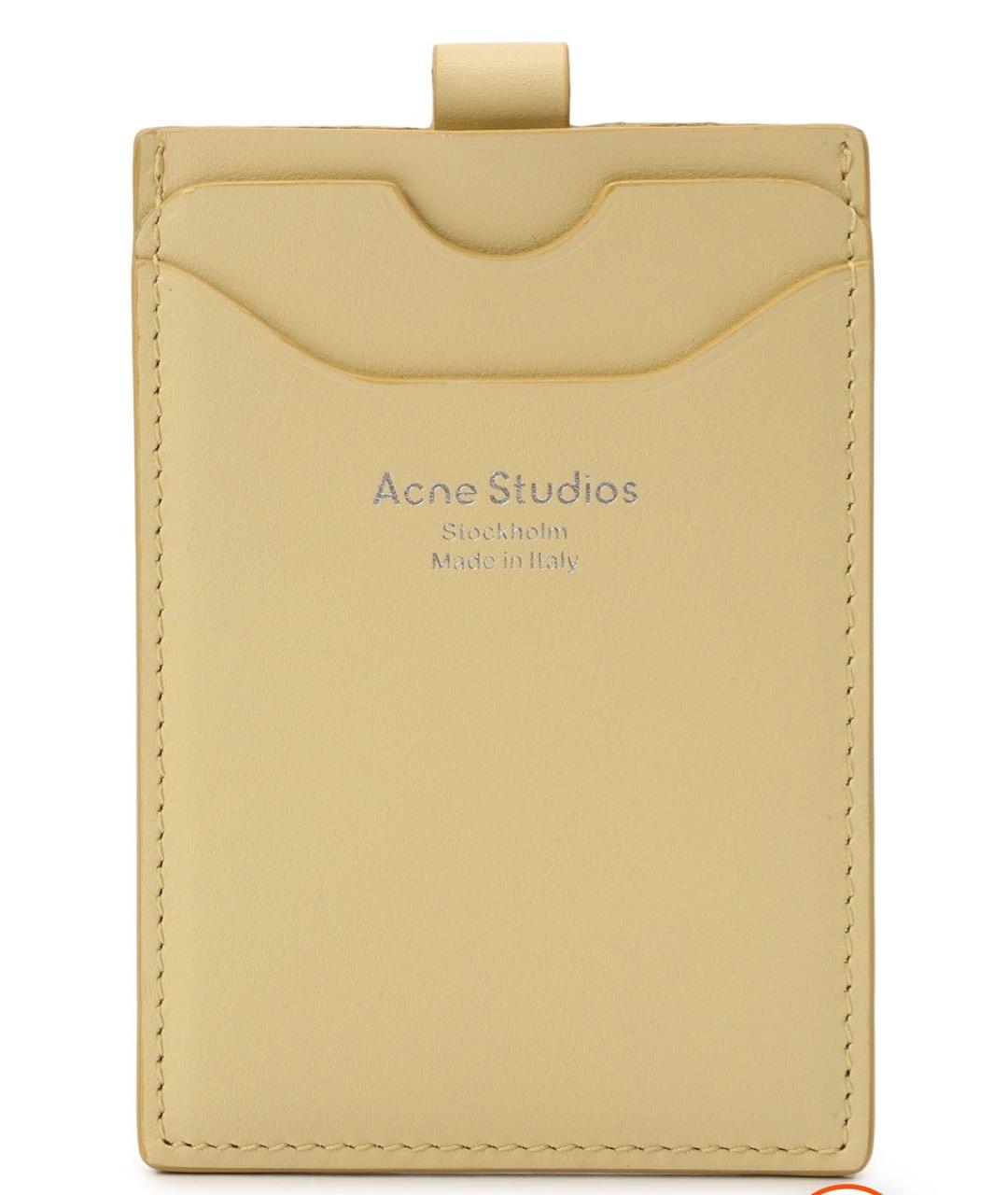 ACNE STUDIOS Желтый кожаный кардхолдер, фото 1
