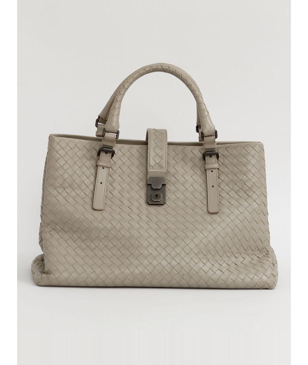 BOTTEGA VENETA Серая кожаная сумка с короткими ручками, фото 7