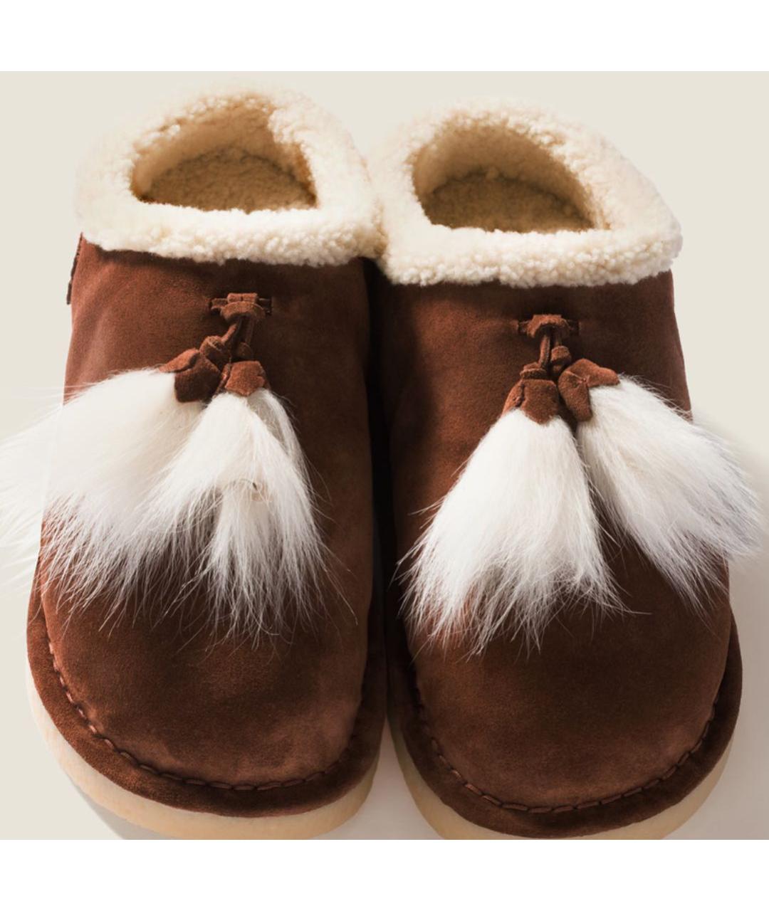 MIU MIU Коричневые замшевые мюли, фото 2