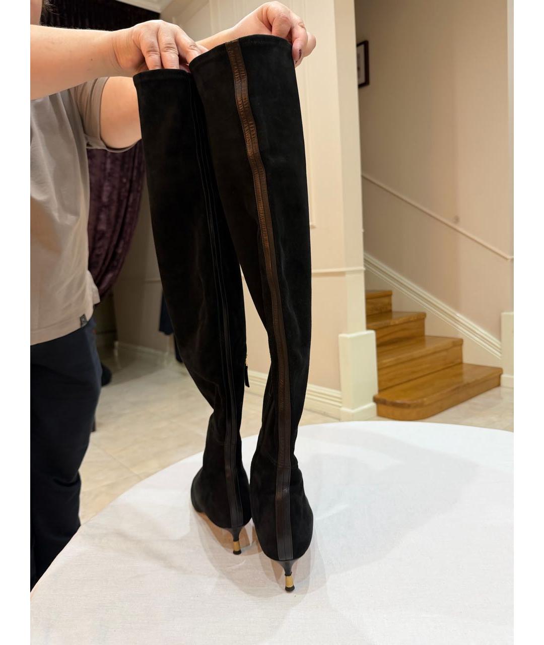 TOM FORD Черные замшевые ботфорты, фото 7