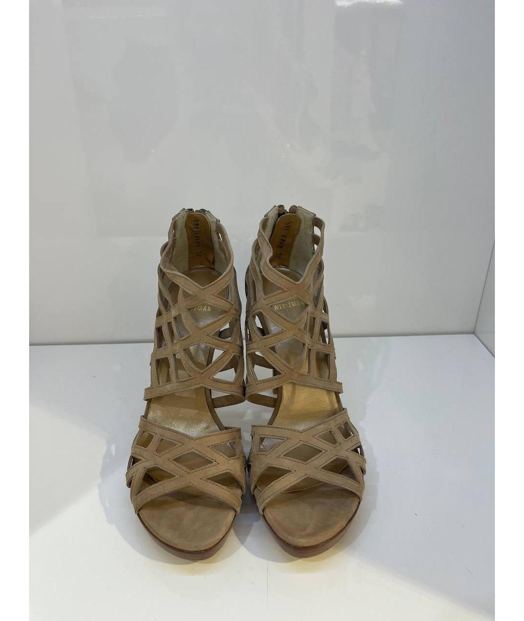 STUART WEITZMAN Коричневые замшевые босоножки, фото 3