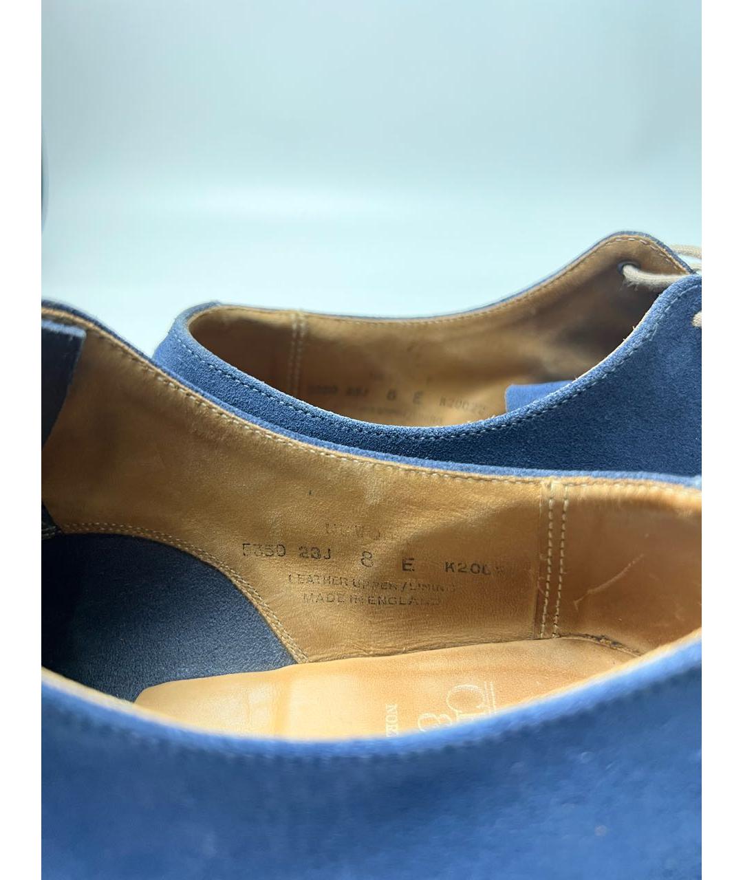 CROCKETT&JONES Синие замшевые туфли, фото 8