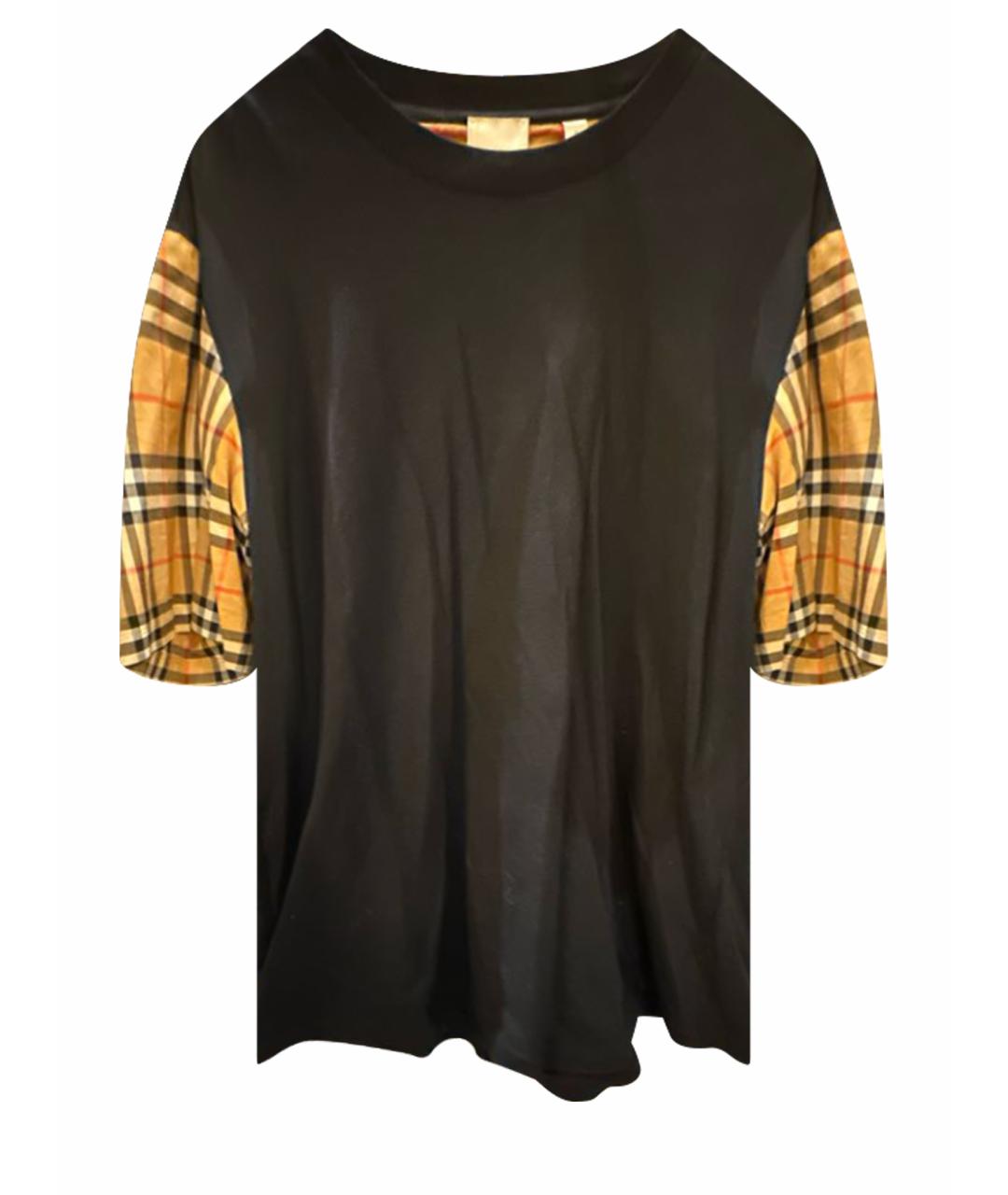 BURBERRY Черная хлопковая футболка, фото 1