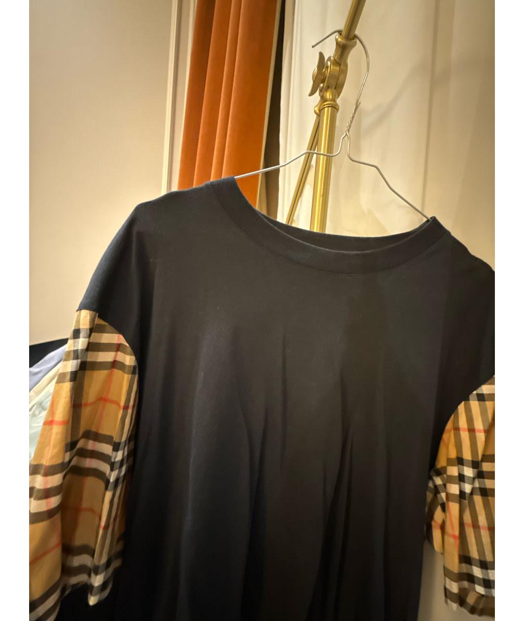 BURBERRY Черная хлопковая футболка, фото 3