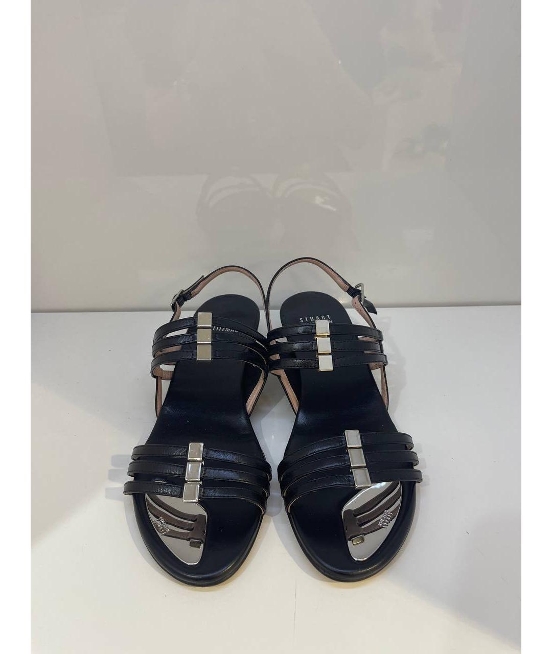 STUART WEITZMAN Черные кожаные босоножки, фото 3