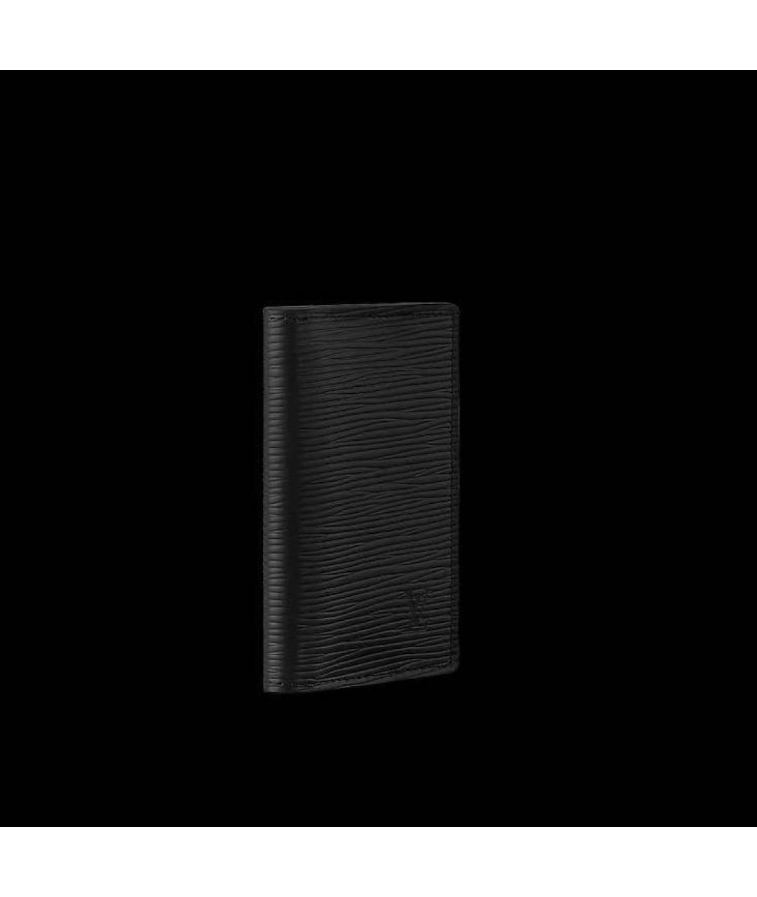 LOUIS VUITTON Черный кожаный кардхолдер, фото 2