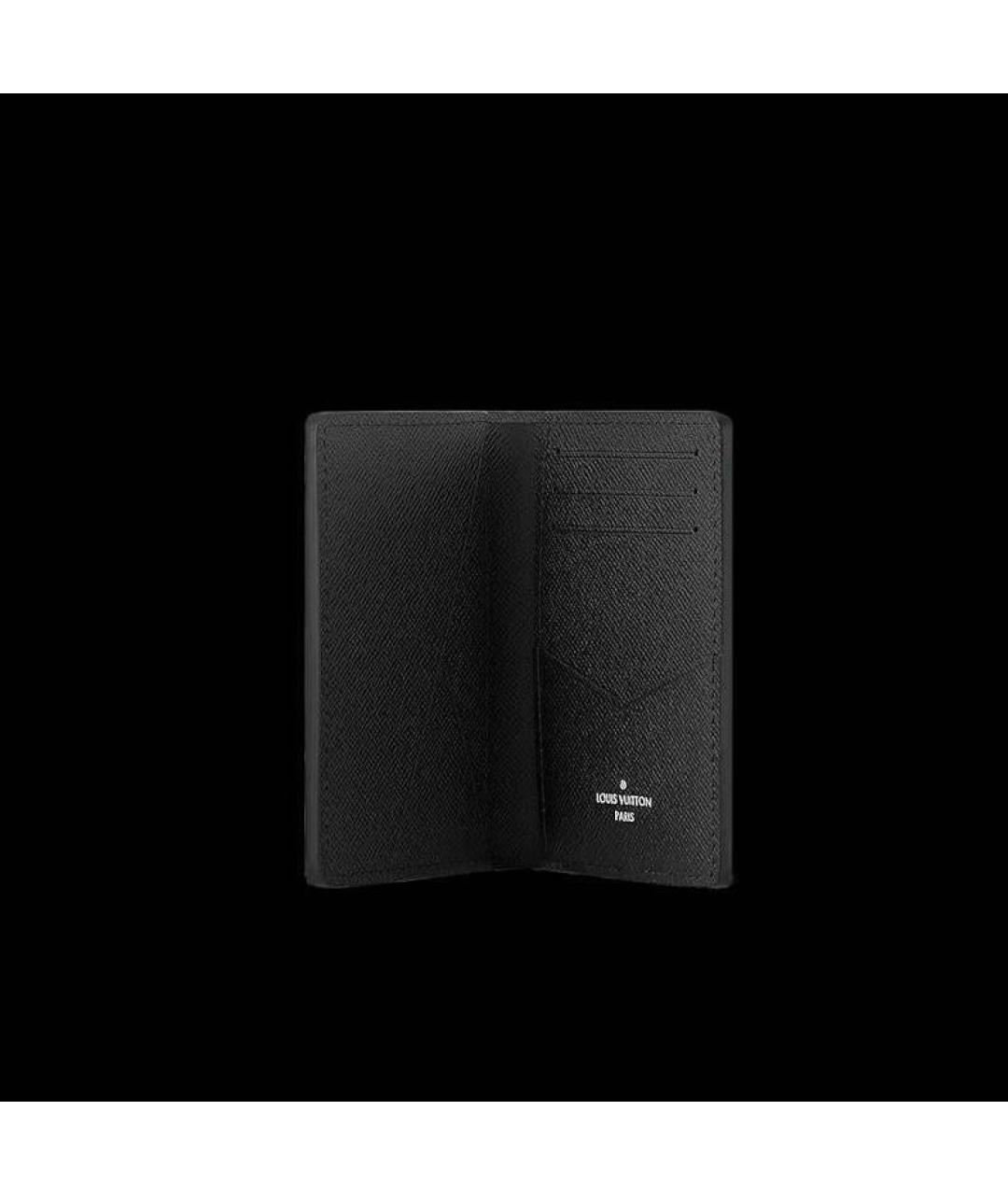LOUIS VUITTON Черный кожаный кардхолдер, фото 3