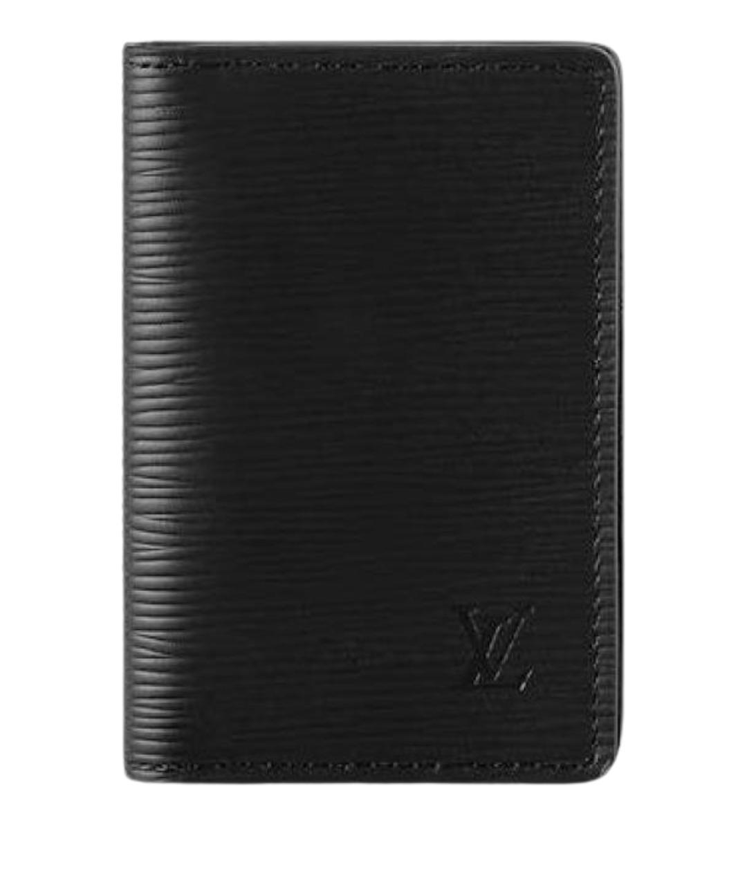 LOUIS VUITTON Черный кожаный кардхолдер, фото 1