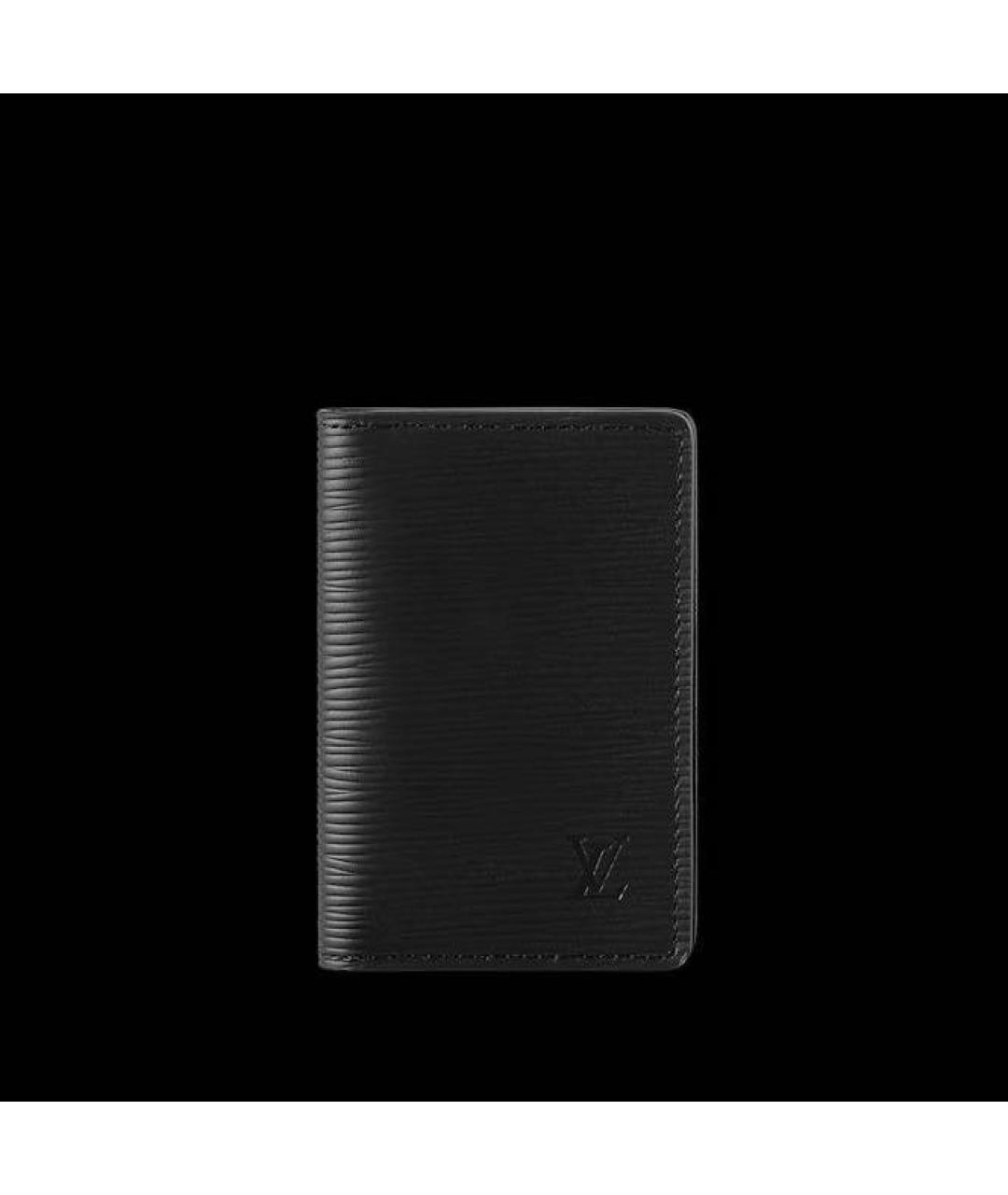 LOUIS VUITTON Черный кожаный кардхолдер, фото 7
