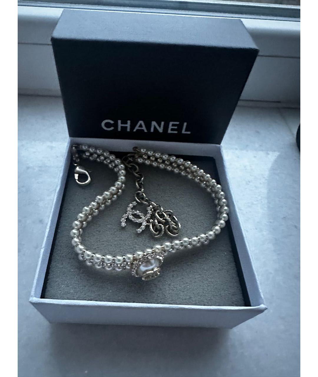 CHANEL Белый жемчужный чокер, фото 4