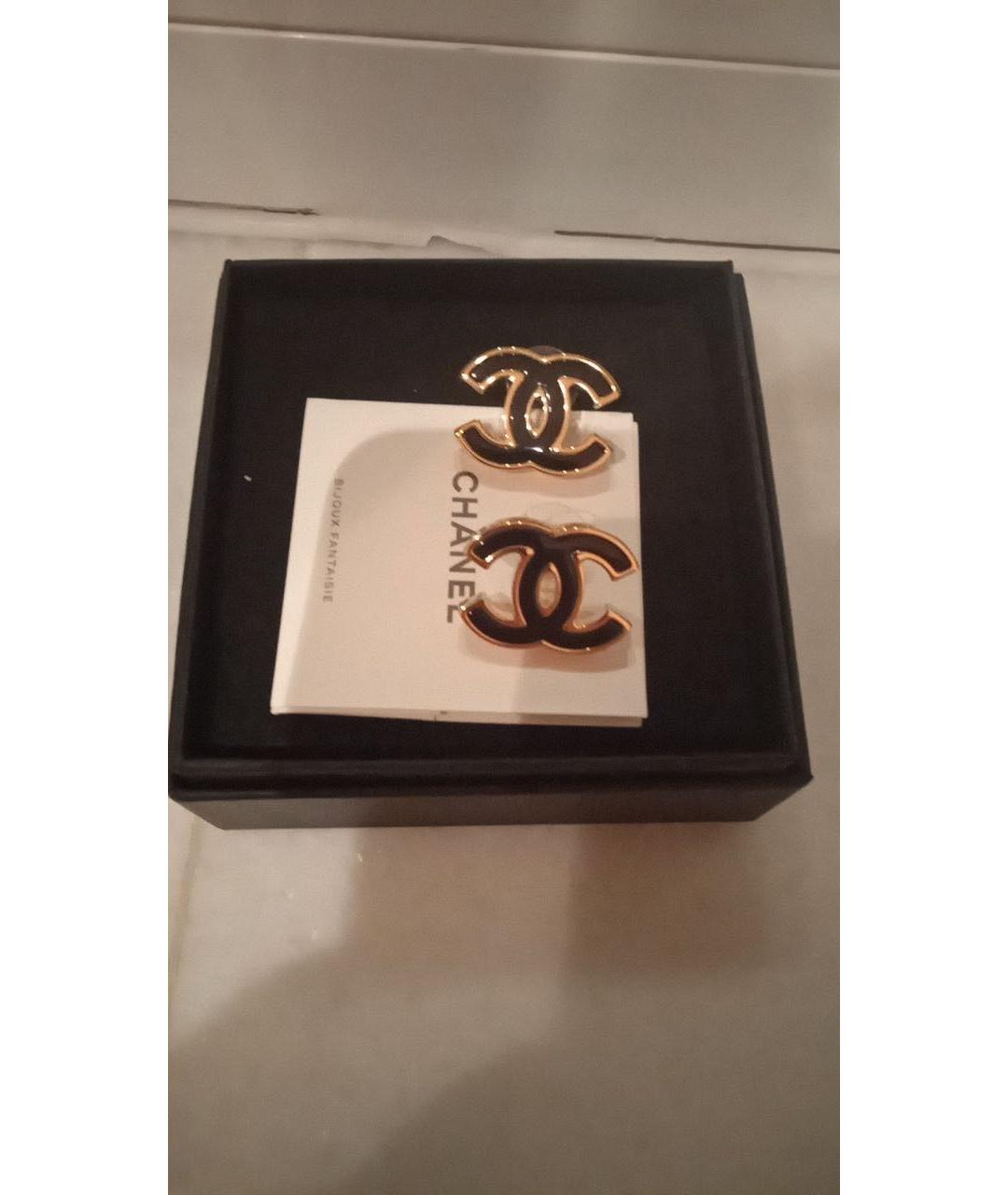CHANEL Черные серьги, фото 4