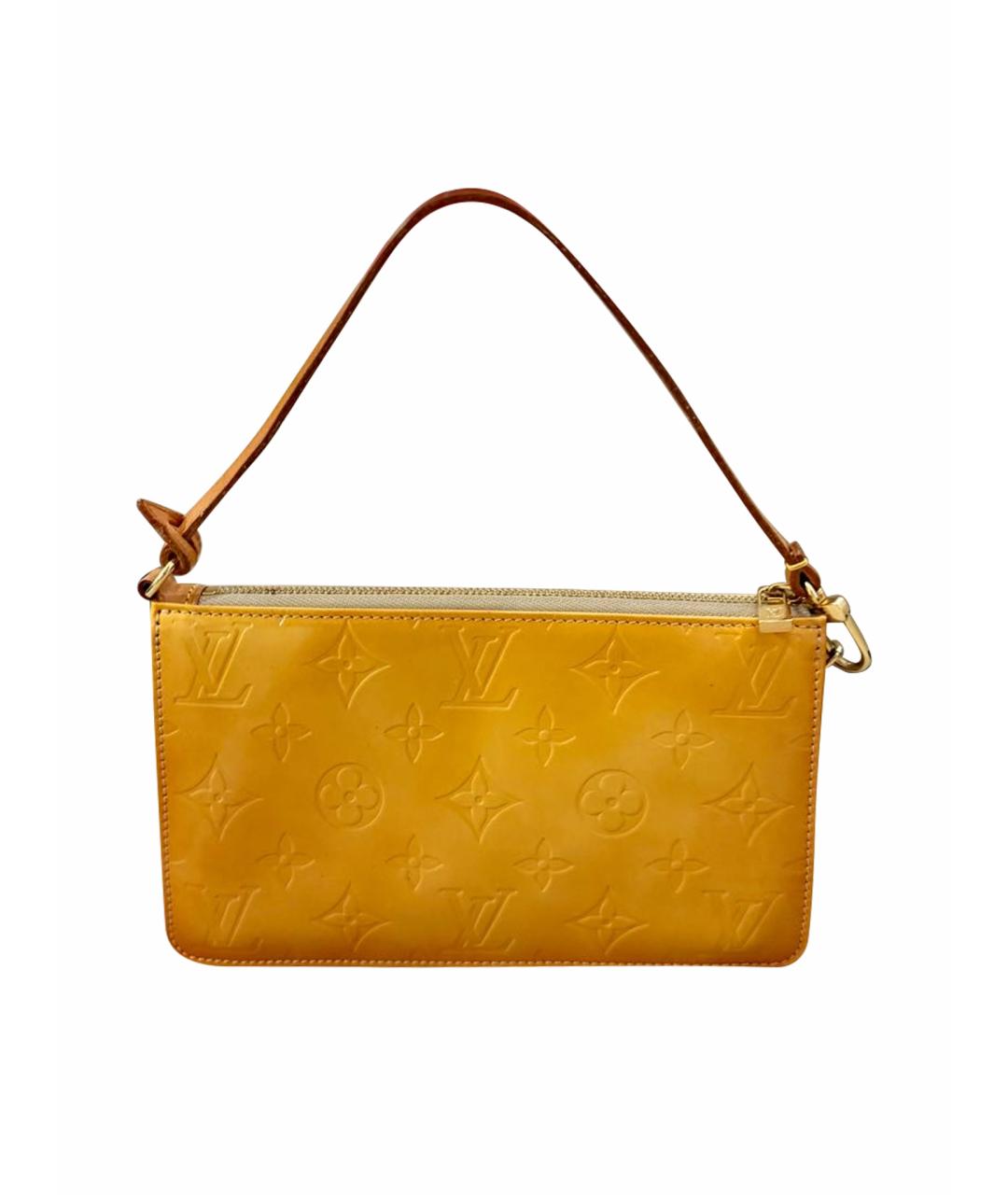 LOUIS VUITTON Горчичная сумка с короткими ручками из лакированной кожи, фото 1