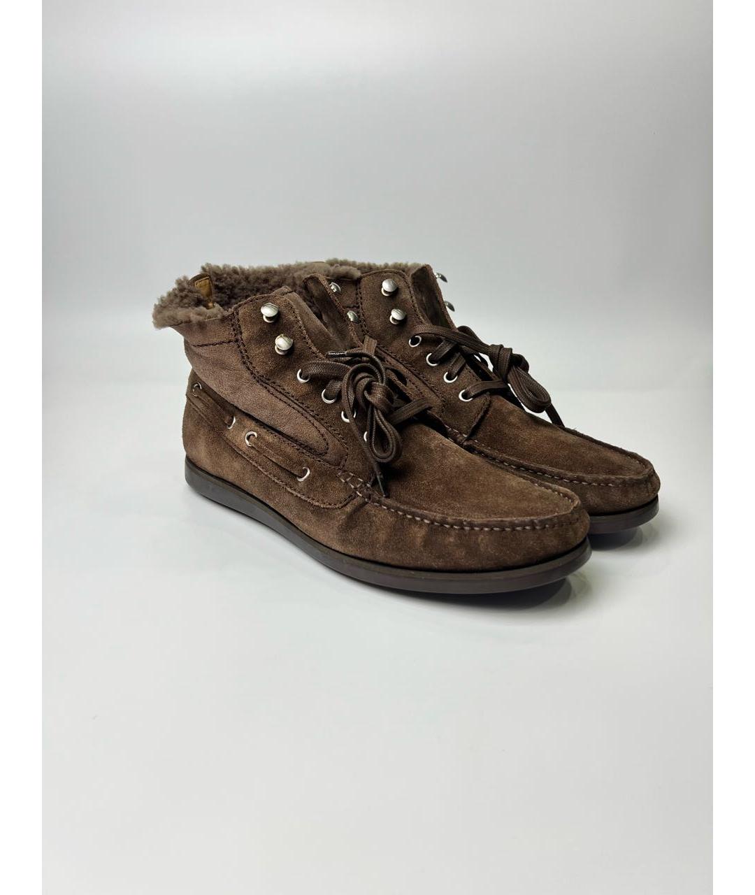 BALLY Коричневые замшевые высокие ботинки, фото 2