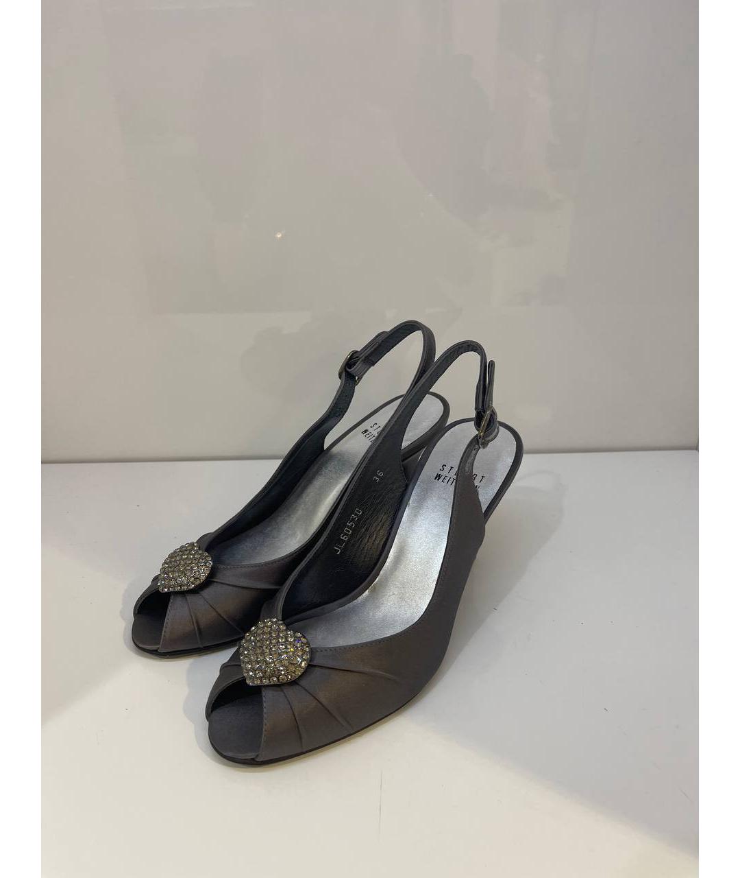 STUART WEITZMAN Серые кожаные туфли, фото 2