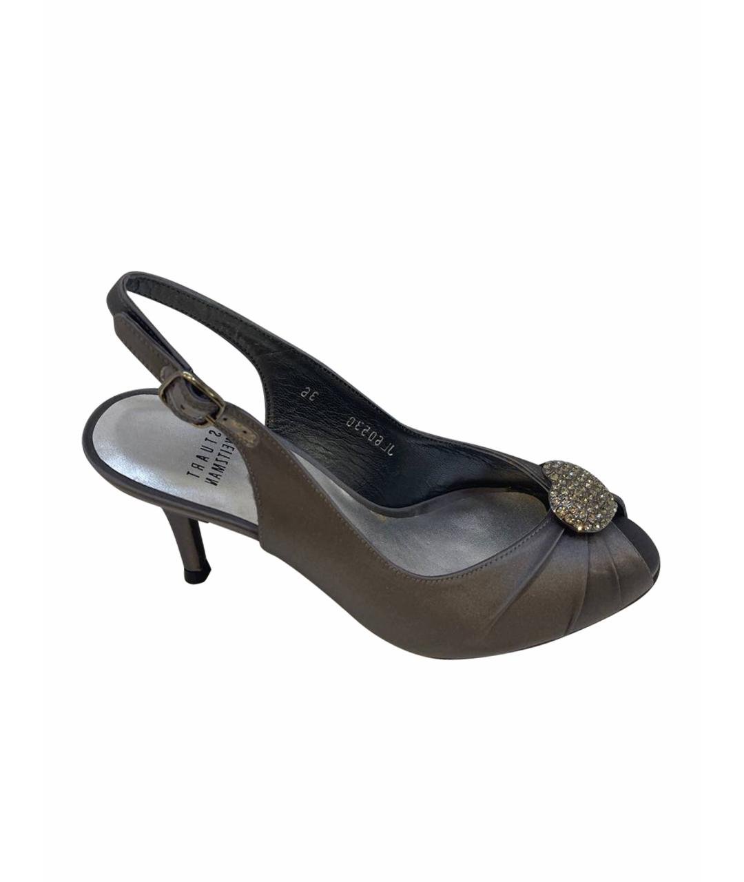 STUART WEITZMAN Серые кожаные туфли, фото 1