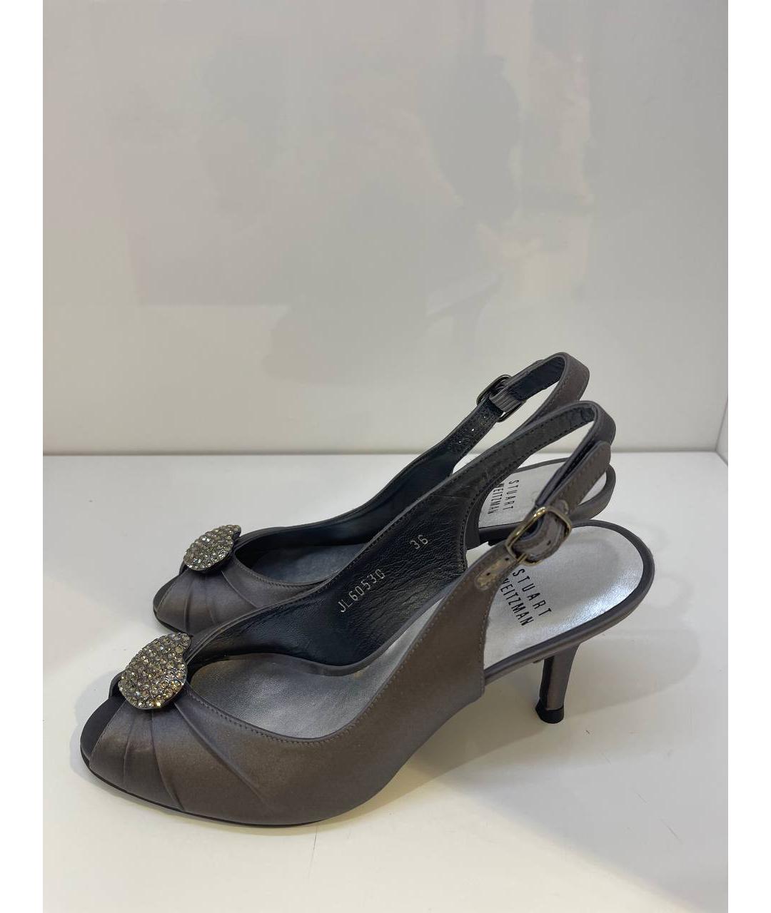 STUART WEITZMAN Серые кожаные туфли, фото 4