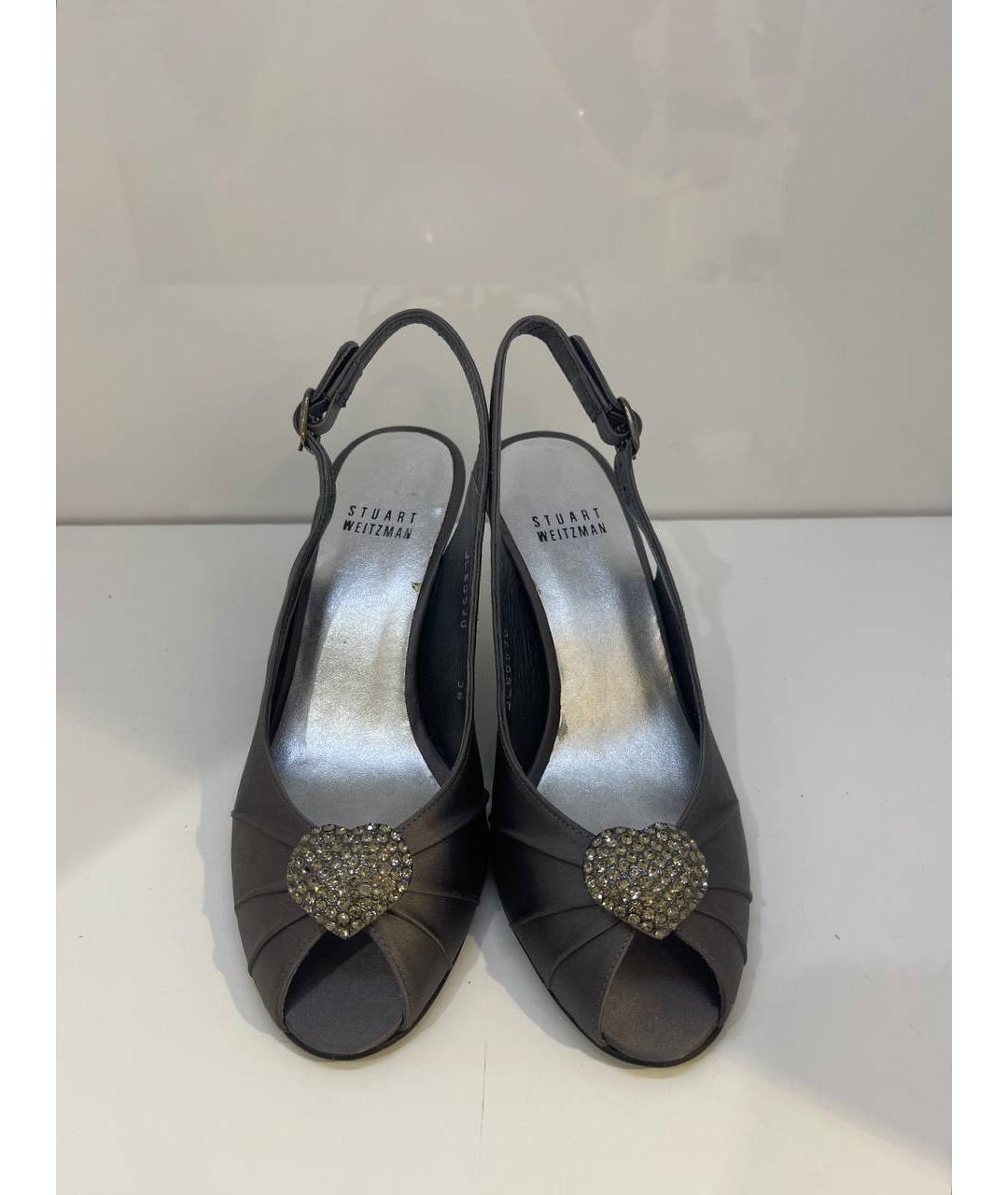 STUART WEITZMAN Серые кожаные туфли, фото 3