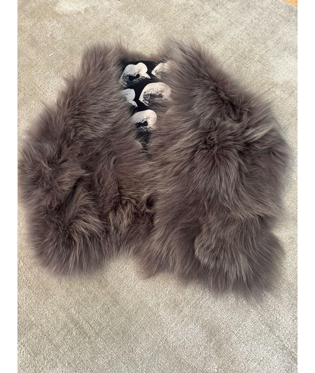 DIANE VON FURSTENBERG Серый шерстяной шарф, фото 4