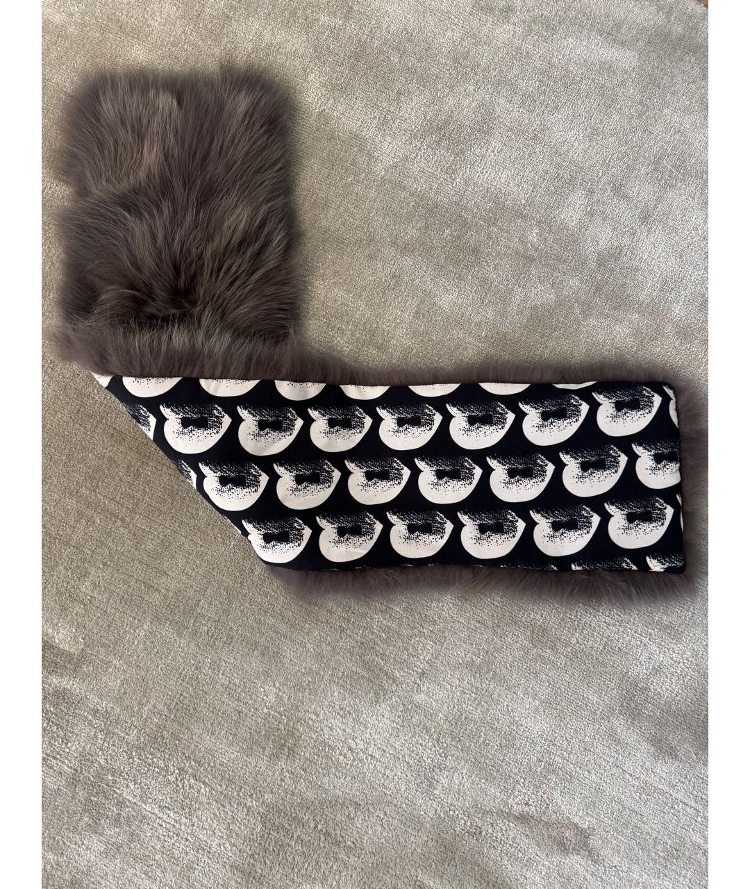 DIANE VON FURSTENBERG Серый шерстяной шарф, фото 2