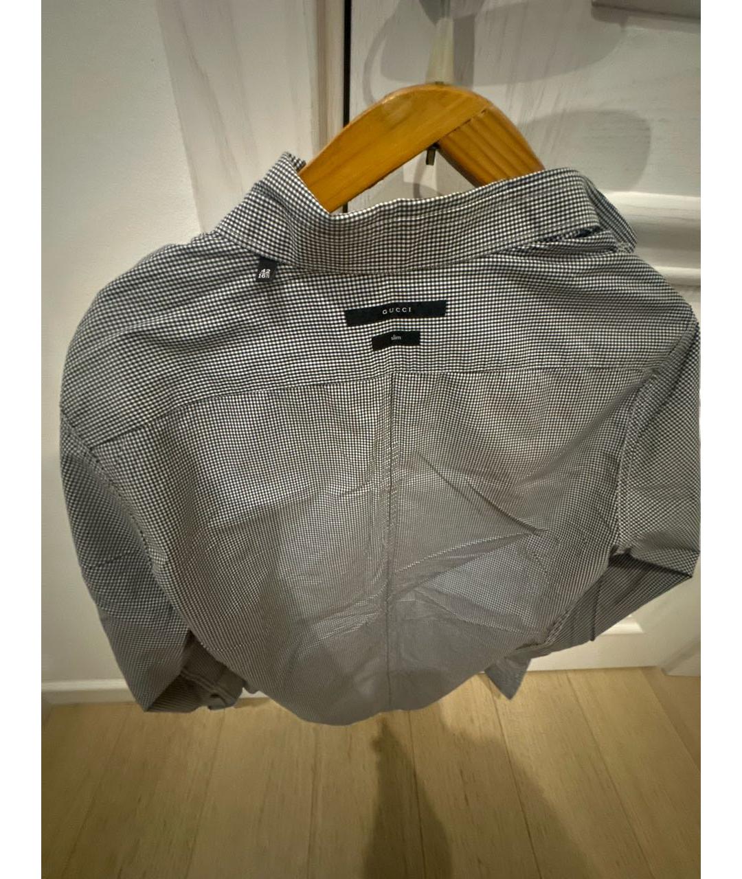 GUCCI Серая хлопковая классическая рубашка, фото 3