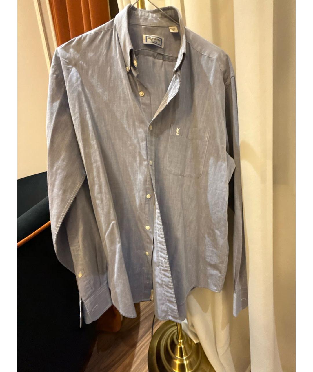 SAINT LAURENT Голубая хлопковая рубашка, фото 5