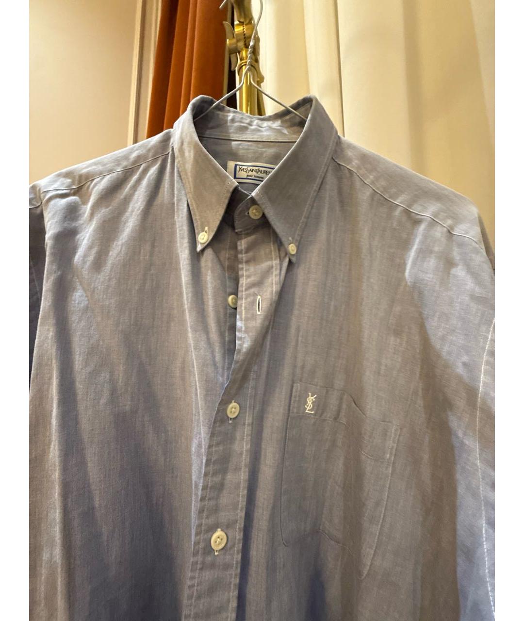 SAINT LAURENT Голубая хлопковая рубашка, фото 4