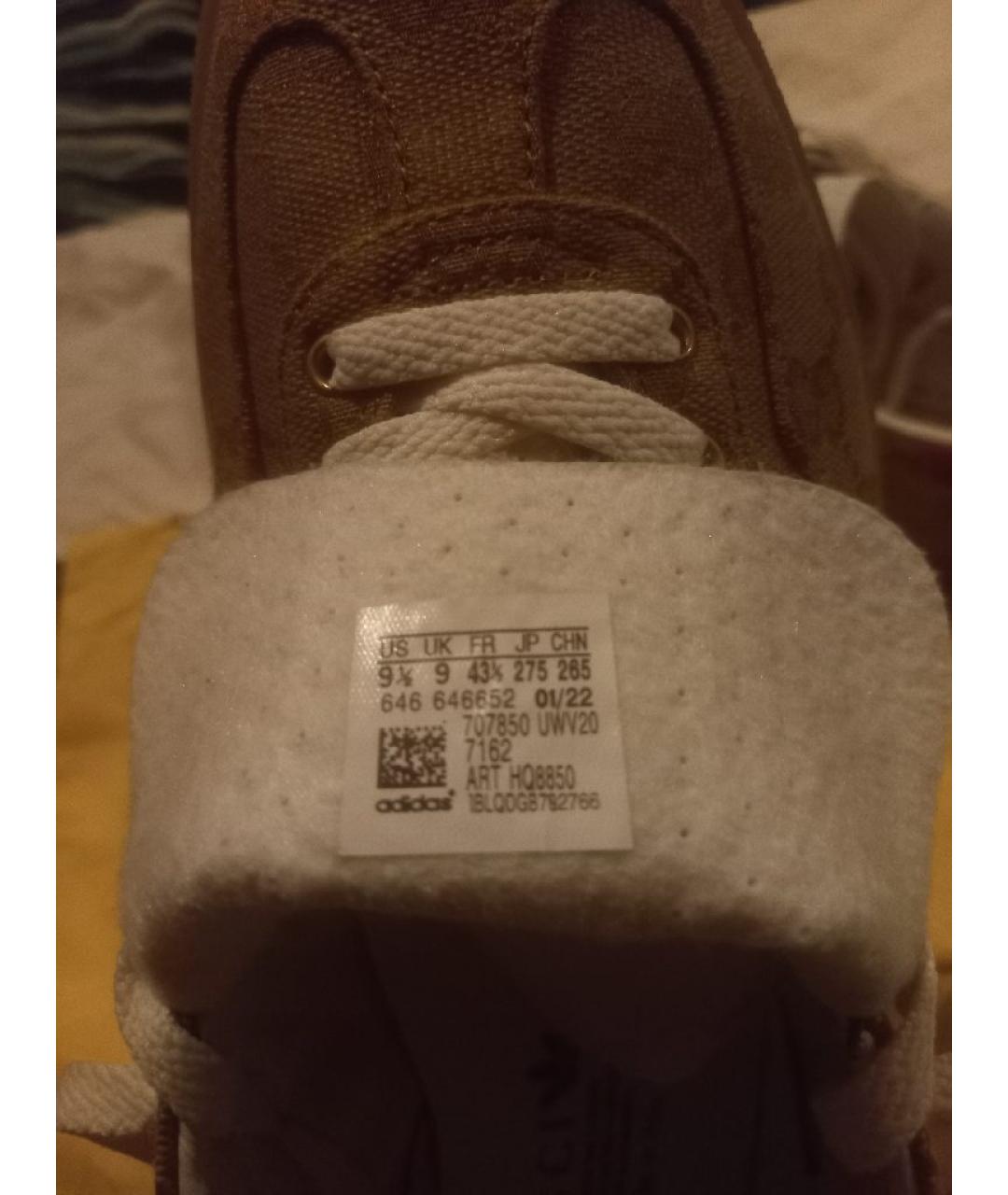 GUCCI Горчичные текстильные низкие кроссовки / кеды, фото 6