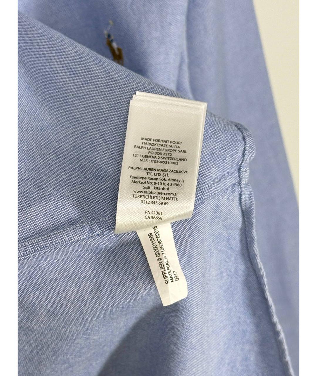 POLO RALPH LAUREN Голубая хлопковая кэжуал рубашка, фото 5