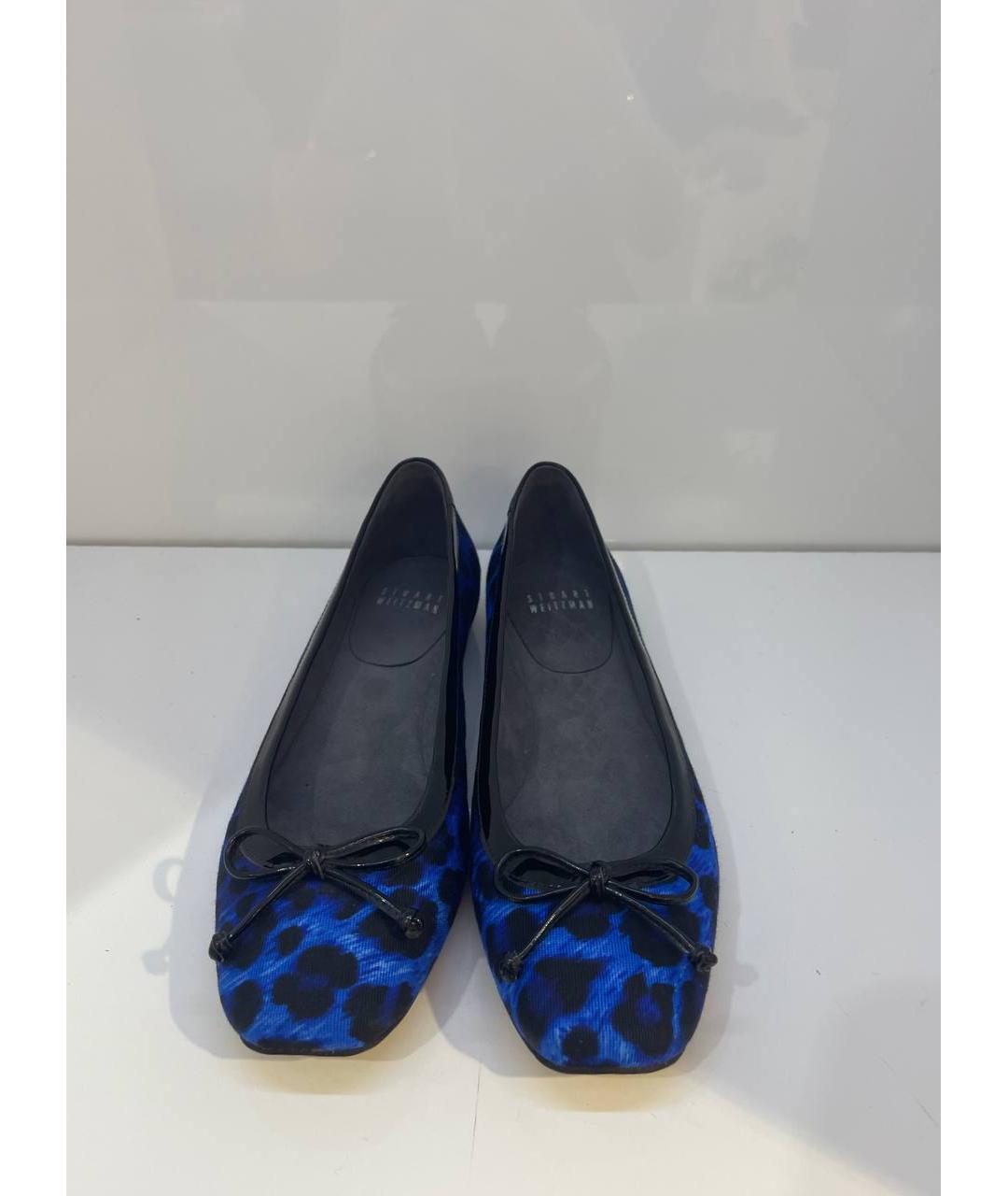 STUART WEITZMAN Синие текстильные балетки, фото 3